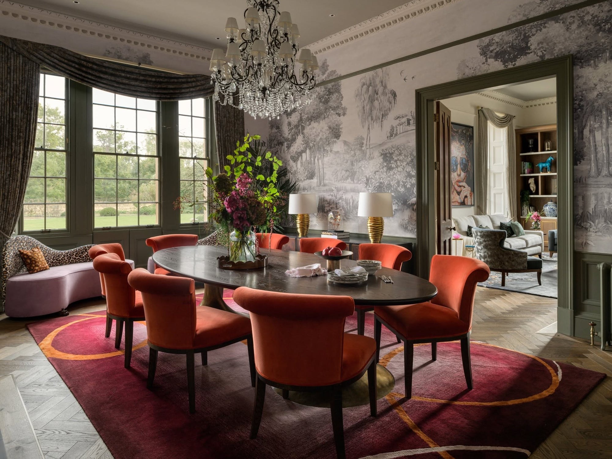 Large Dining room rug for a modernised country home